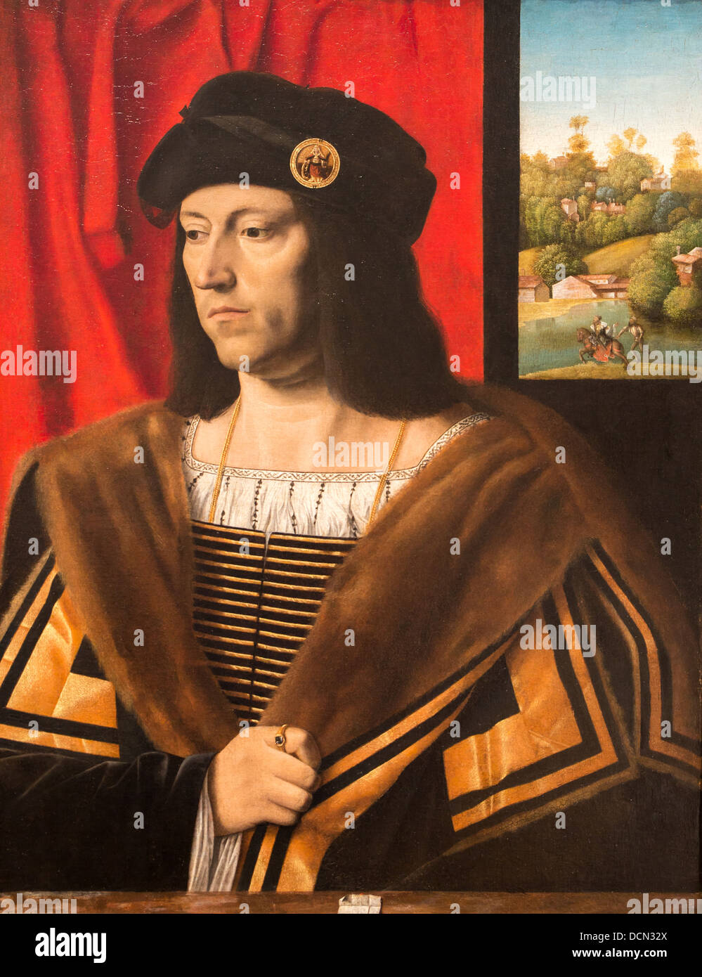 16ème siècle - Portrait d'un gentilhomme, 1520 - Bartolomeo Veneto Philippe Sauvan-Magnet / Active Museum Banque D'Images