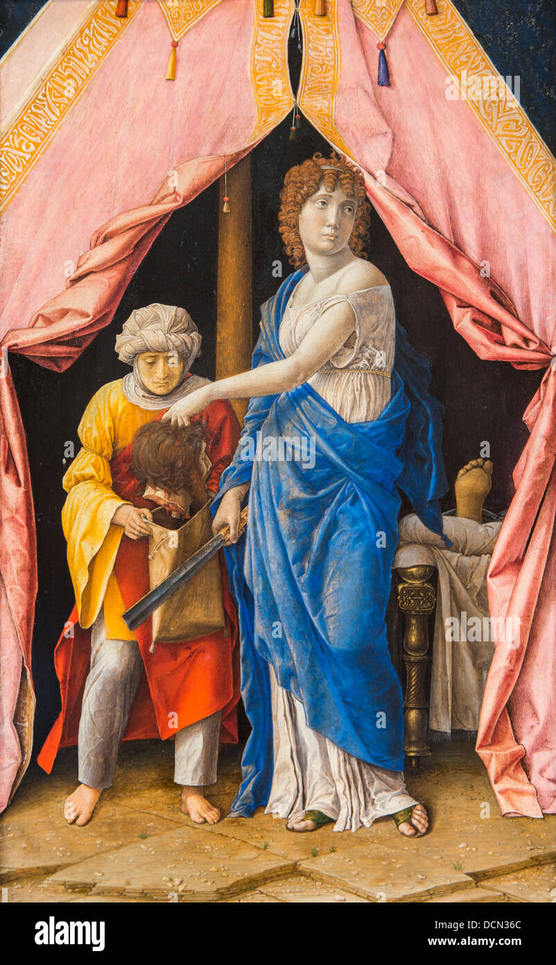 15e siècle - Judith avec la tête d'Holoferne, 1495 - Andrea Mantegna et Giulio Campagnola Banque D'Images