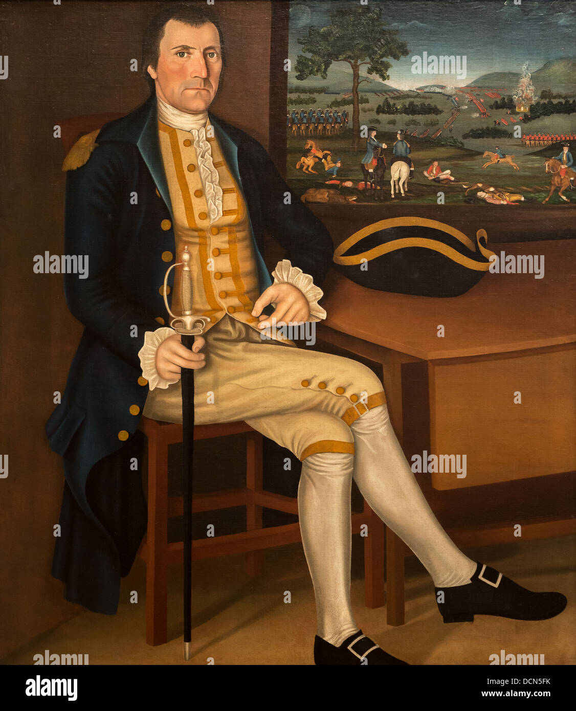 18e siècle - Le Capitaine Samuel Chandler - Winthrop Chandler (1780) Philippe Sauvan-Magnet / Active Museum Banque D'Images