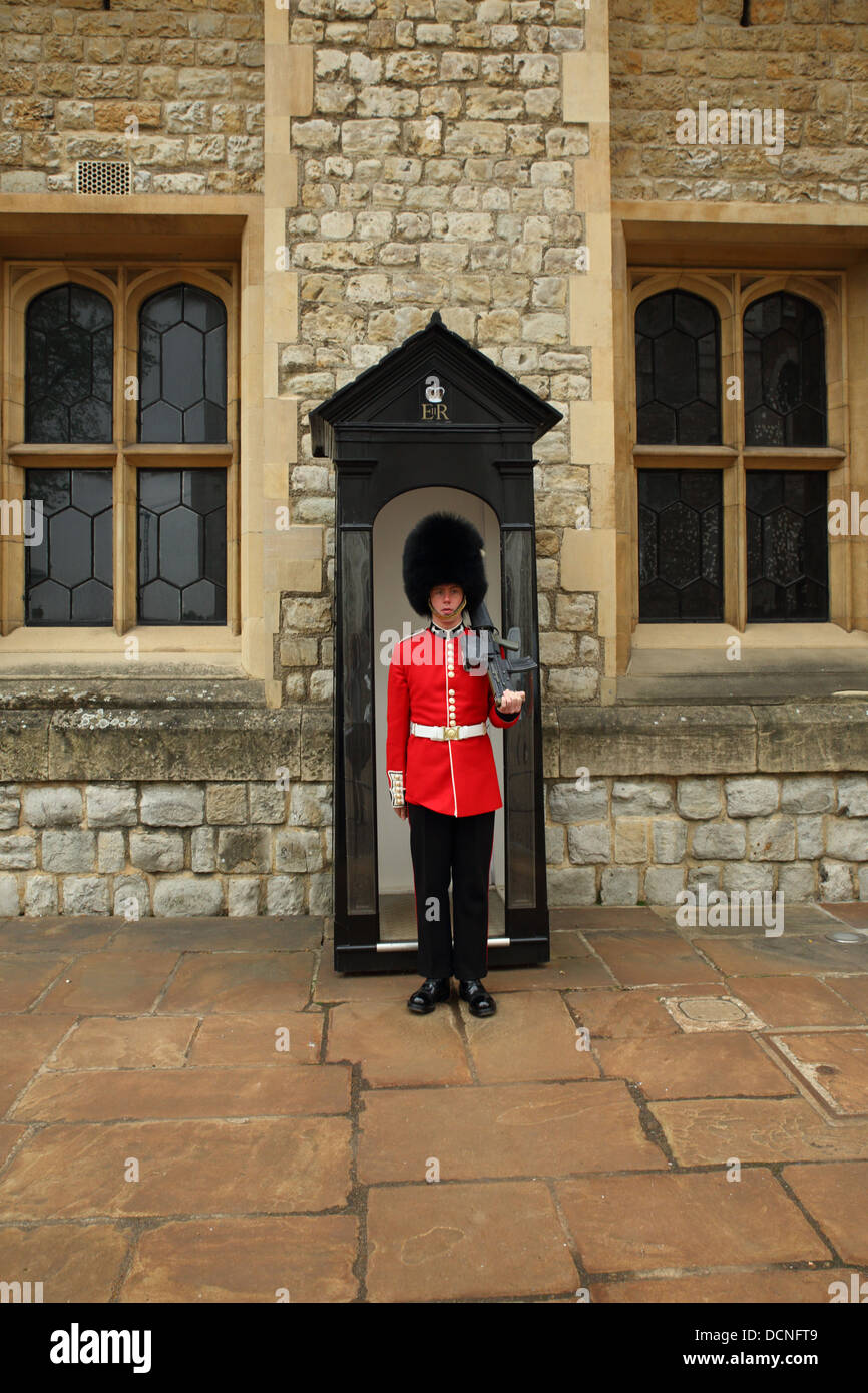 Garde dans la Tour de Londres, Angleterre Banque D'Images