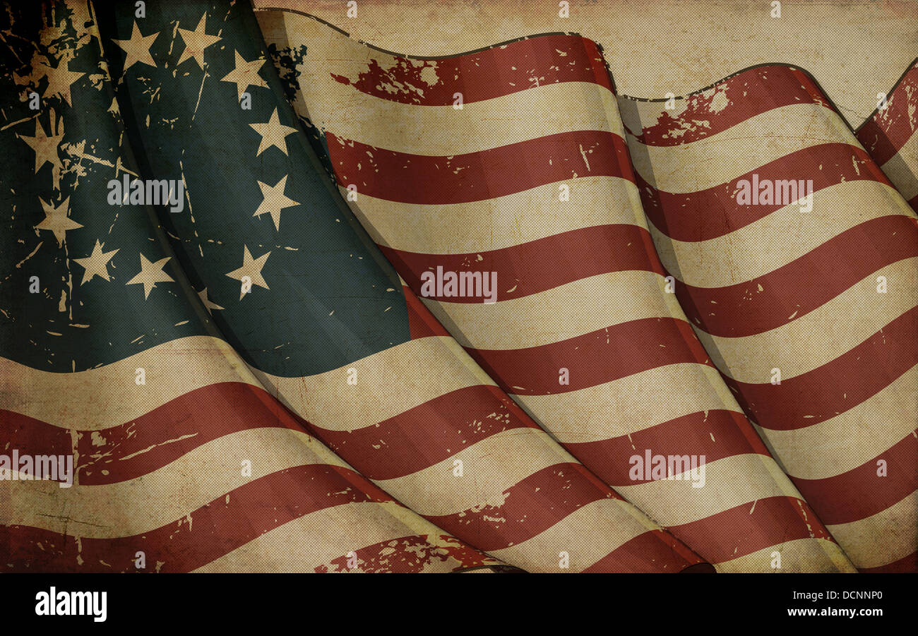 USA drapeau Betsy Ross Vieux papier Banque D'Images