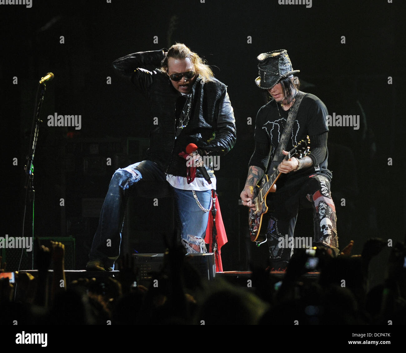 Axl Rose de Guns N' Roses joue à l'American Airlines Arena durant sa tournée nord-américaine de Miami, Floride - 29.10.11 Banque D'Images