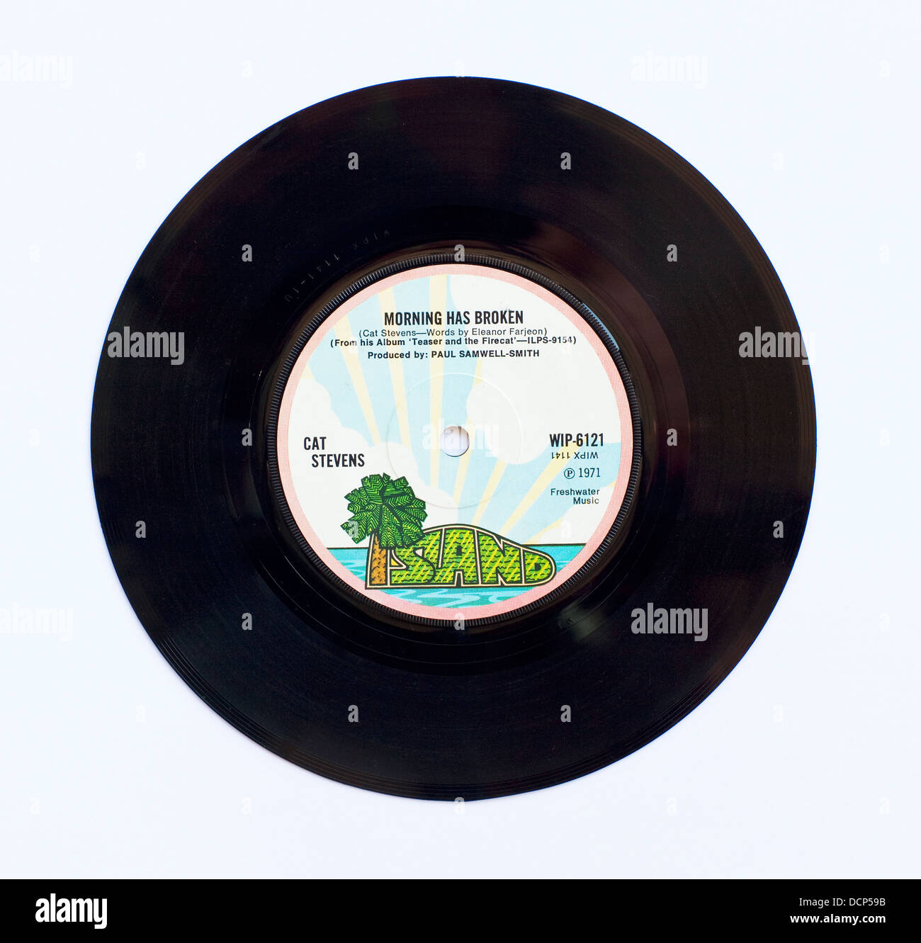 Cat Stevens matin a rompu, 1971 7'single sur Island Records Banque D'Images