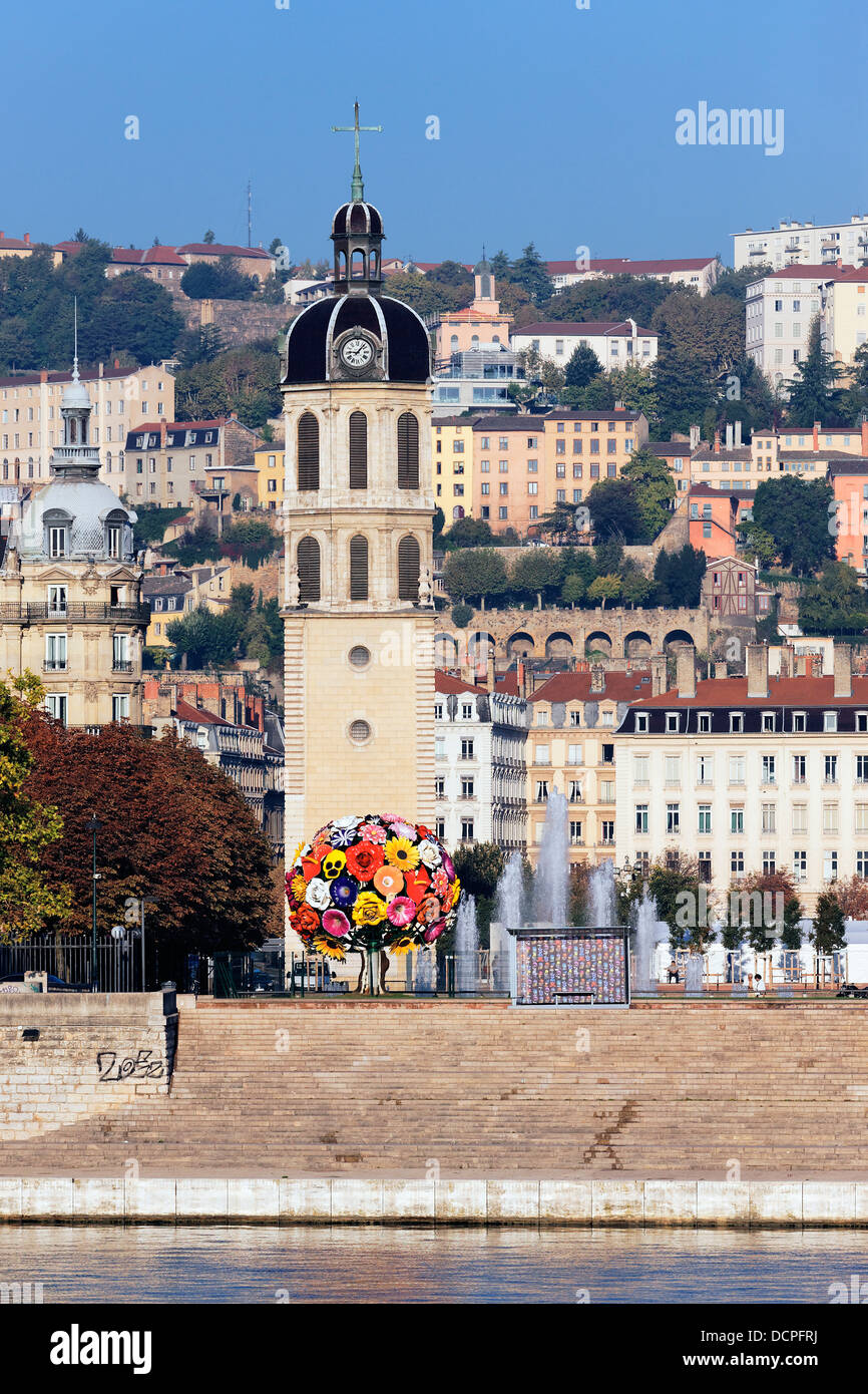 Le Rhône à Lyon Banque D'Images