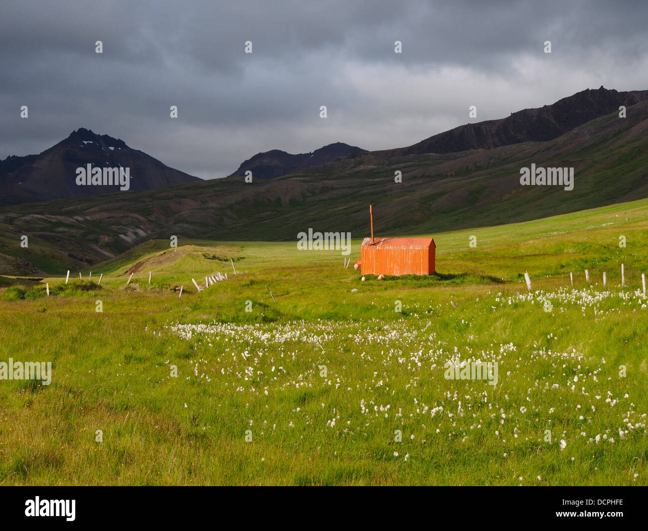 Refuge d'urgence, Brunavík, Islande Banque D'Images