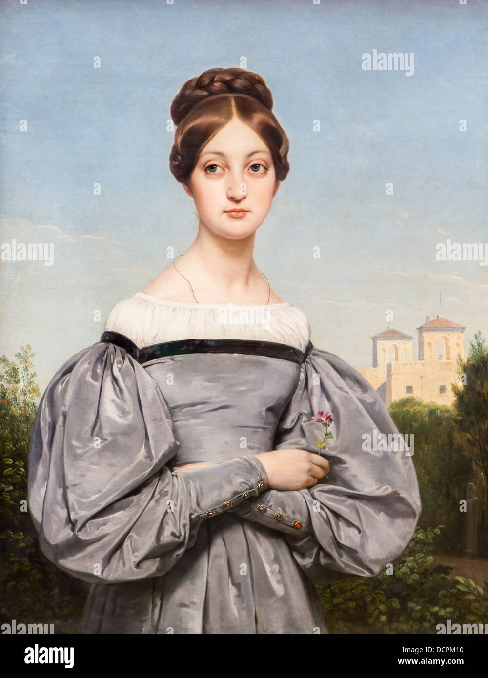 19ème siècle - portrait de Louise Vernet, vers 1850 - Horace Vernet Philippe Sauvan-Magnet / Active Museum Banque D'Images