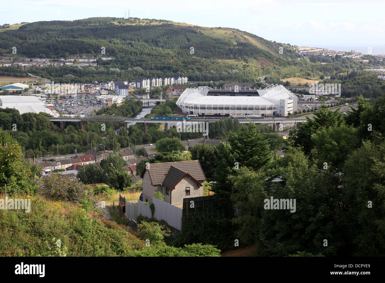 Le stade liberty, Swansea. Swansea City AFC et l'Osprey's stadium, dans la région de landore Swansea. Banque D'Images