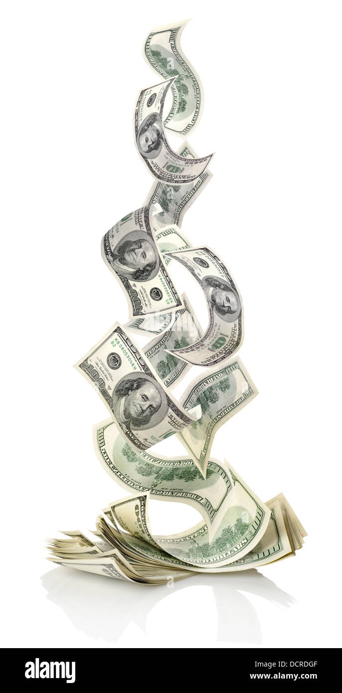 Dollars chute isolée Banque D'Images