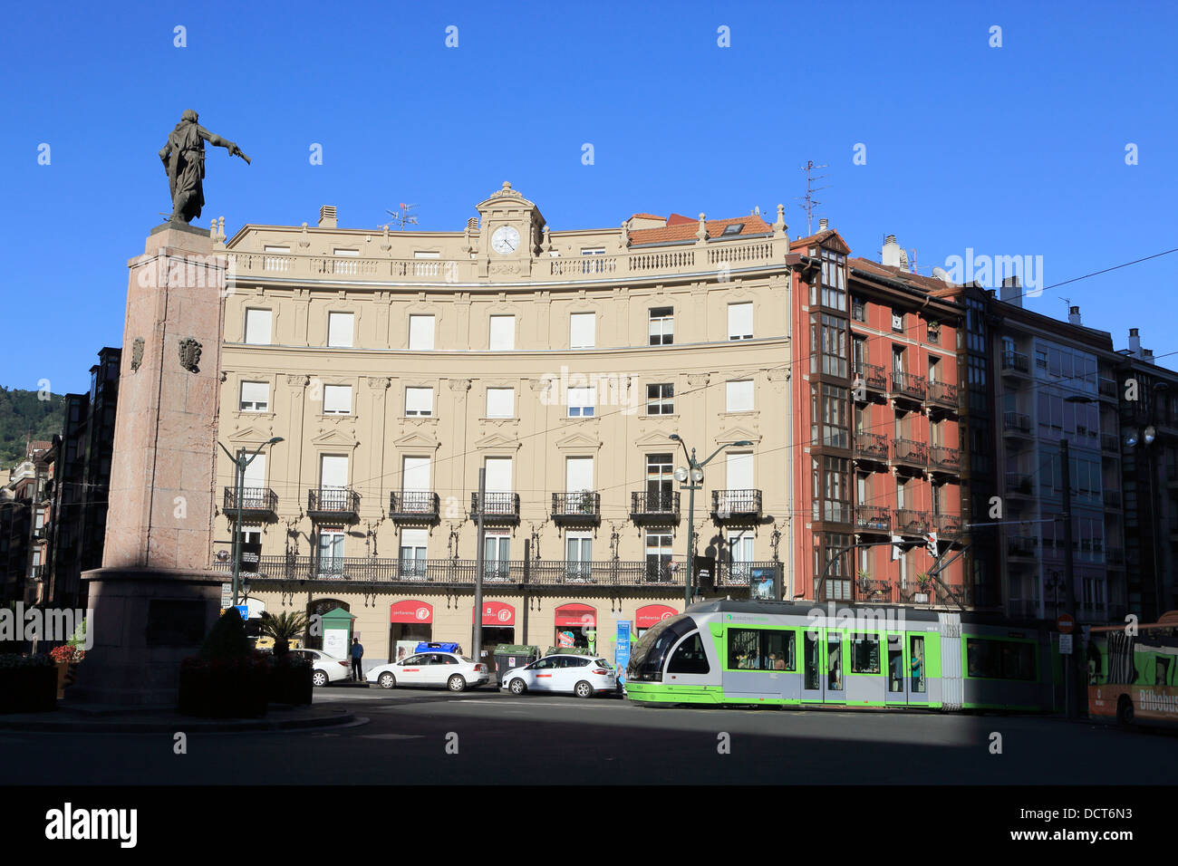 Tramway de Bilbao, ville du nord de l'Espagne Banque D'Images