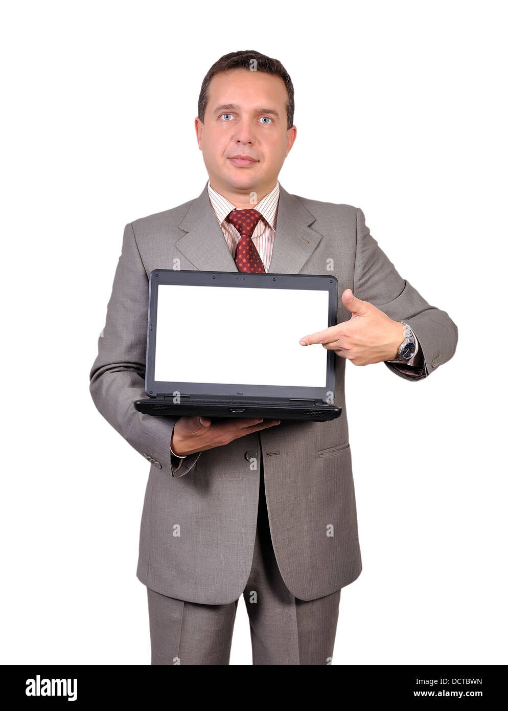 Businessman with laptop Banque D'Images