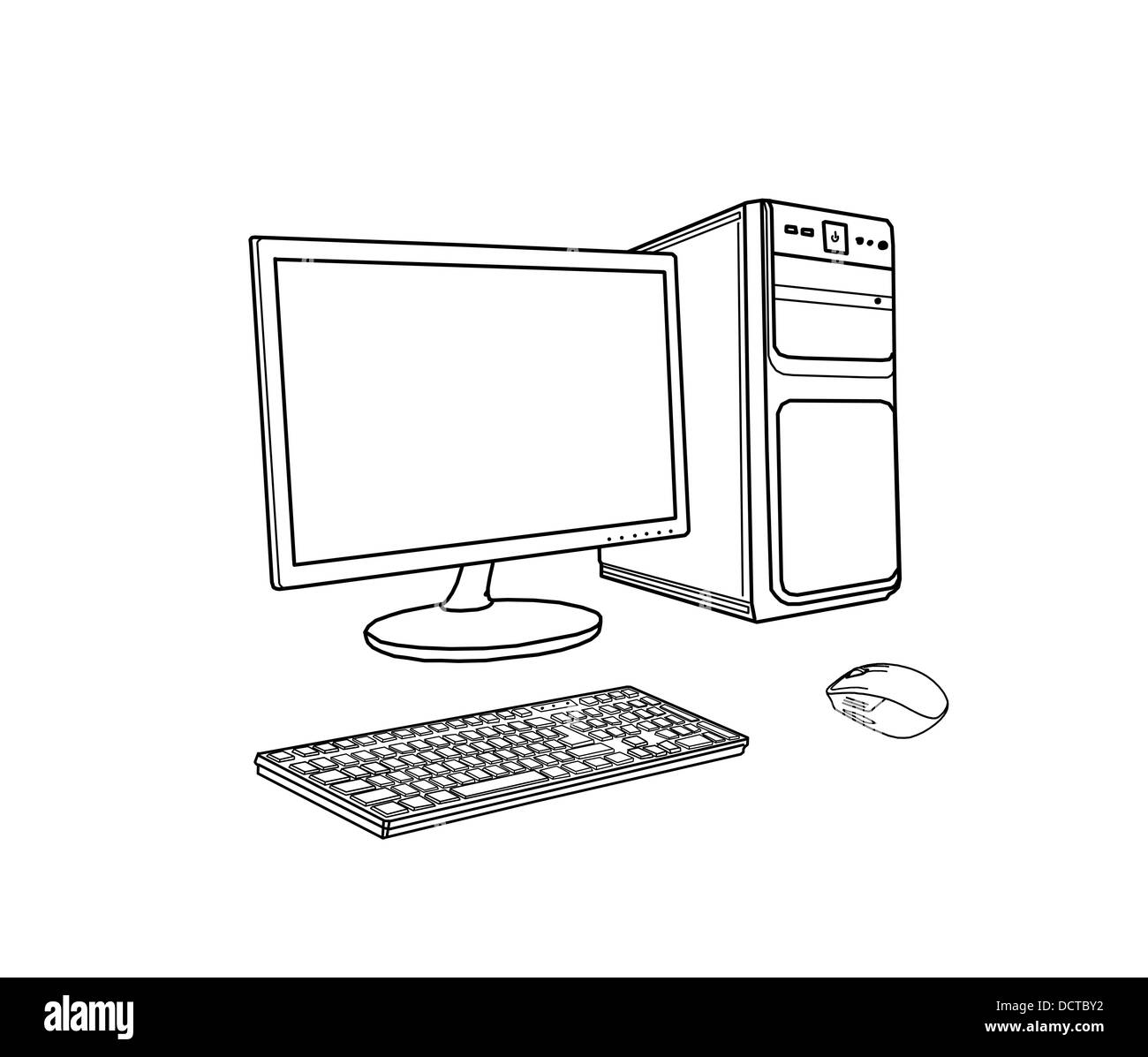 Ordinateur dessin Banque D'Images