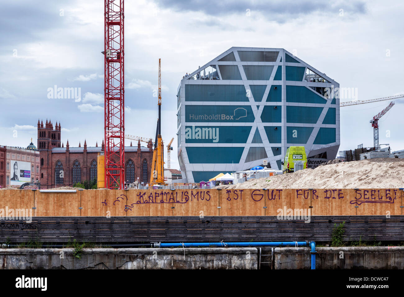 Humboldt fort, une structure temporaire pour fournir de l'information et plate-forme d'observation au cours de la construction du palais de la ville de Berlin Banque D'Images