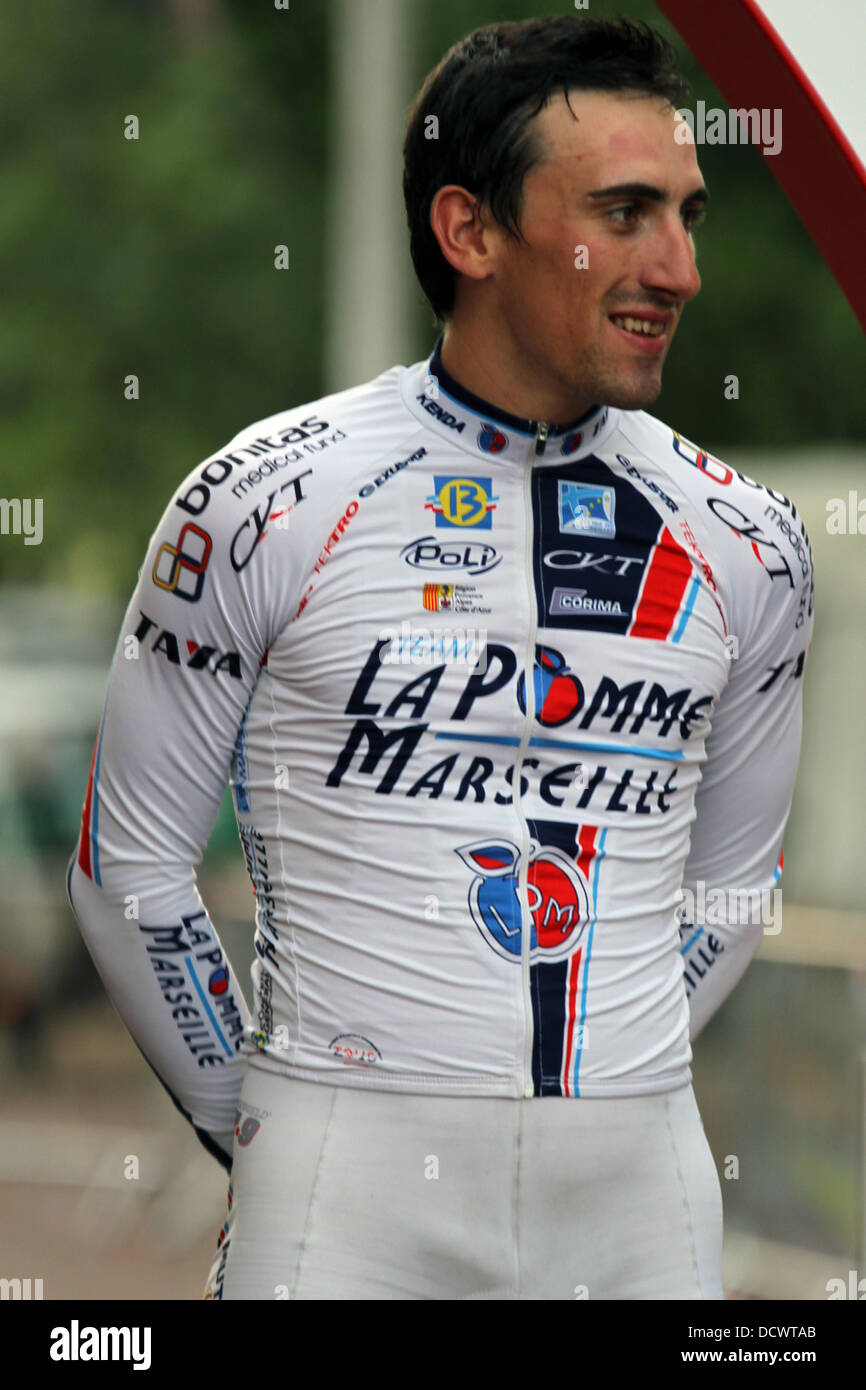 Yannick Martinez (France) équipe (La Pomme Marseille) termine 3ème au 2013 Prudential Ride London Surrey Classic. Banque D'Images