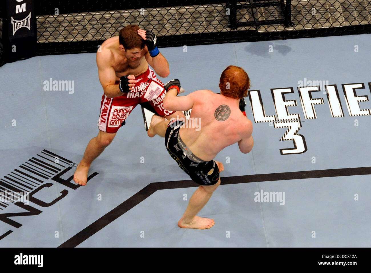 Mark Bocek vs Nik Lentz UFC 140 - Lightweight bout au Centre Air Canada.  Toronto, Canada - 10.12.11 Photo Stock - Alamy