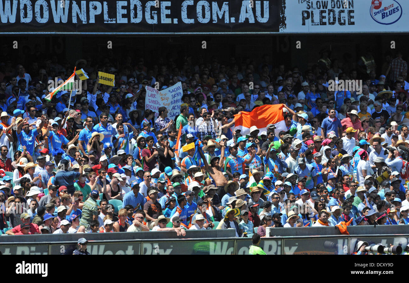 Deuxième test match entre l'atmosphère et de l'Australie l'Inde au Sydney Cricket Ground - Jour 1 - 03.01.12 Sydney, Australie Banque D'Images