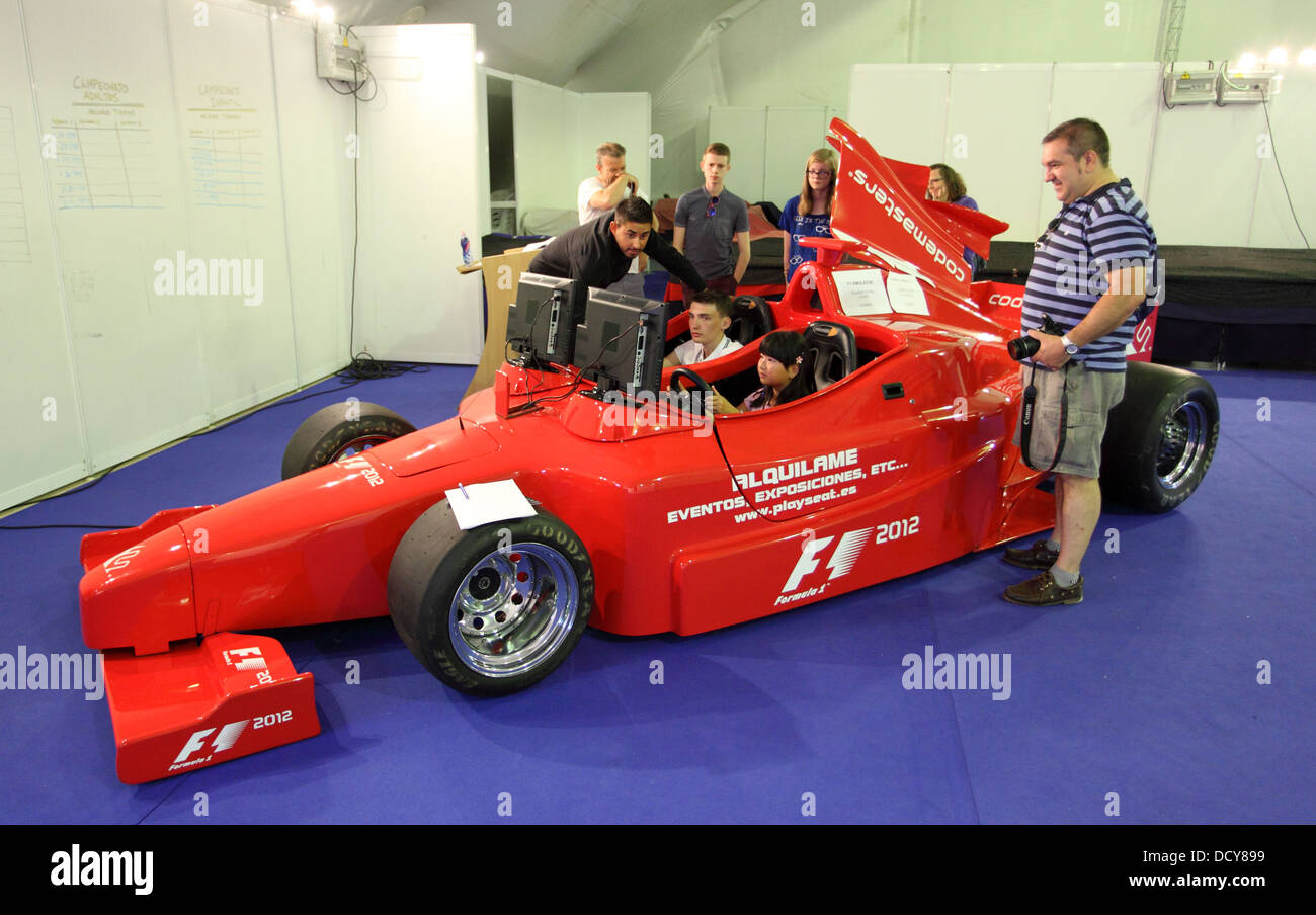 Simulateur de Formule Un Ferrari Banque D'Images