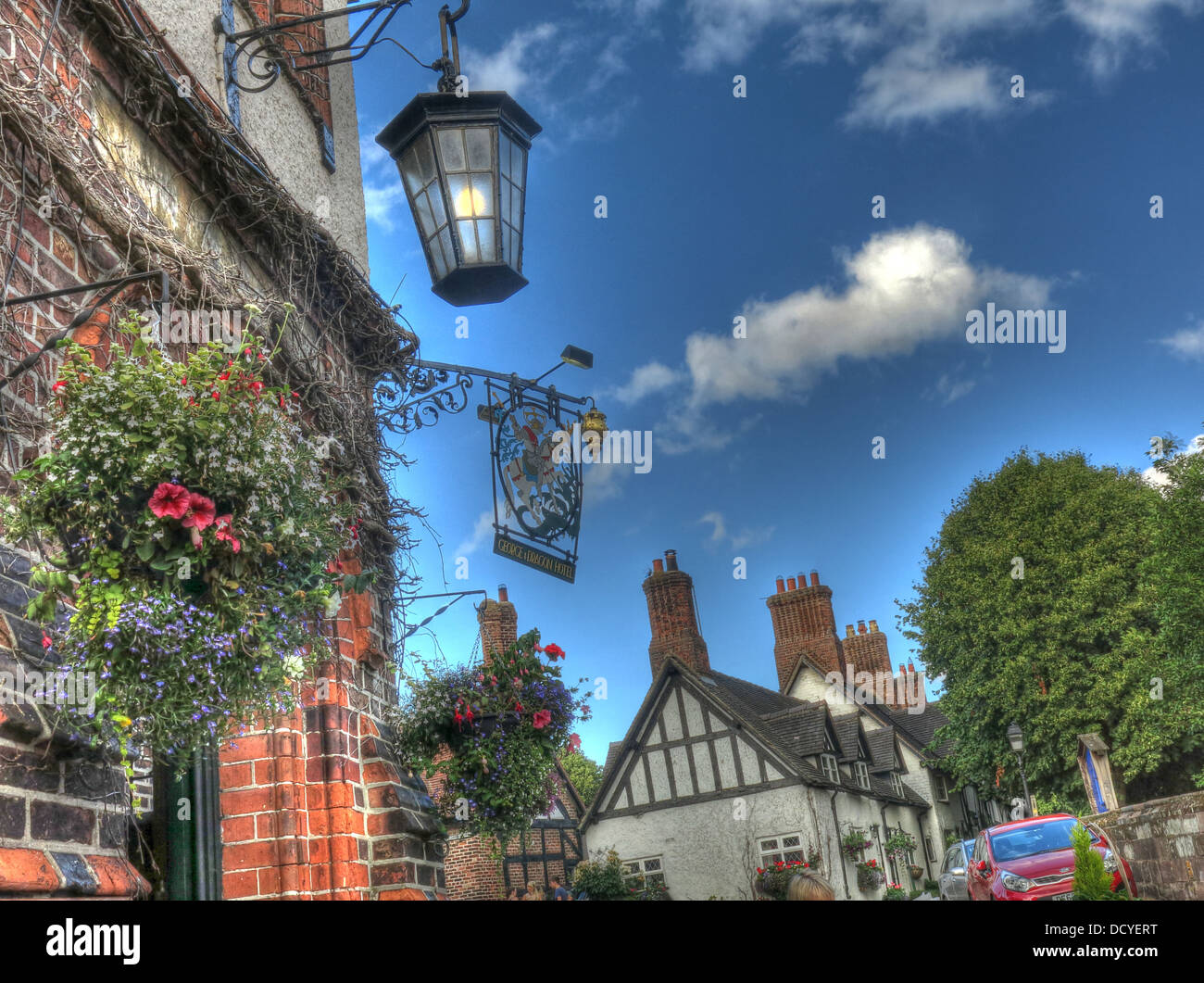 George and Dragon Pub, Grand Village, Cheshire, Budworth Banque D'Images