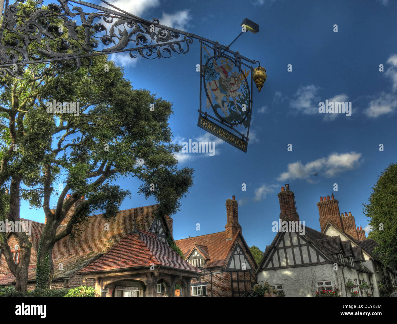 George and Dragon Pub, Grand Village, Cheshire, Budworth Banque D'Images