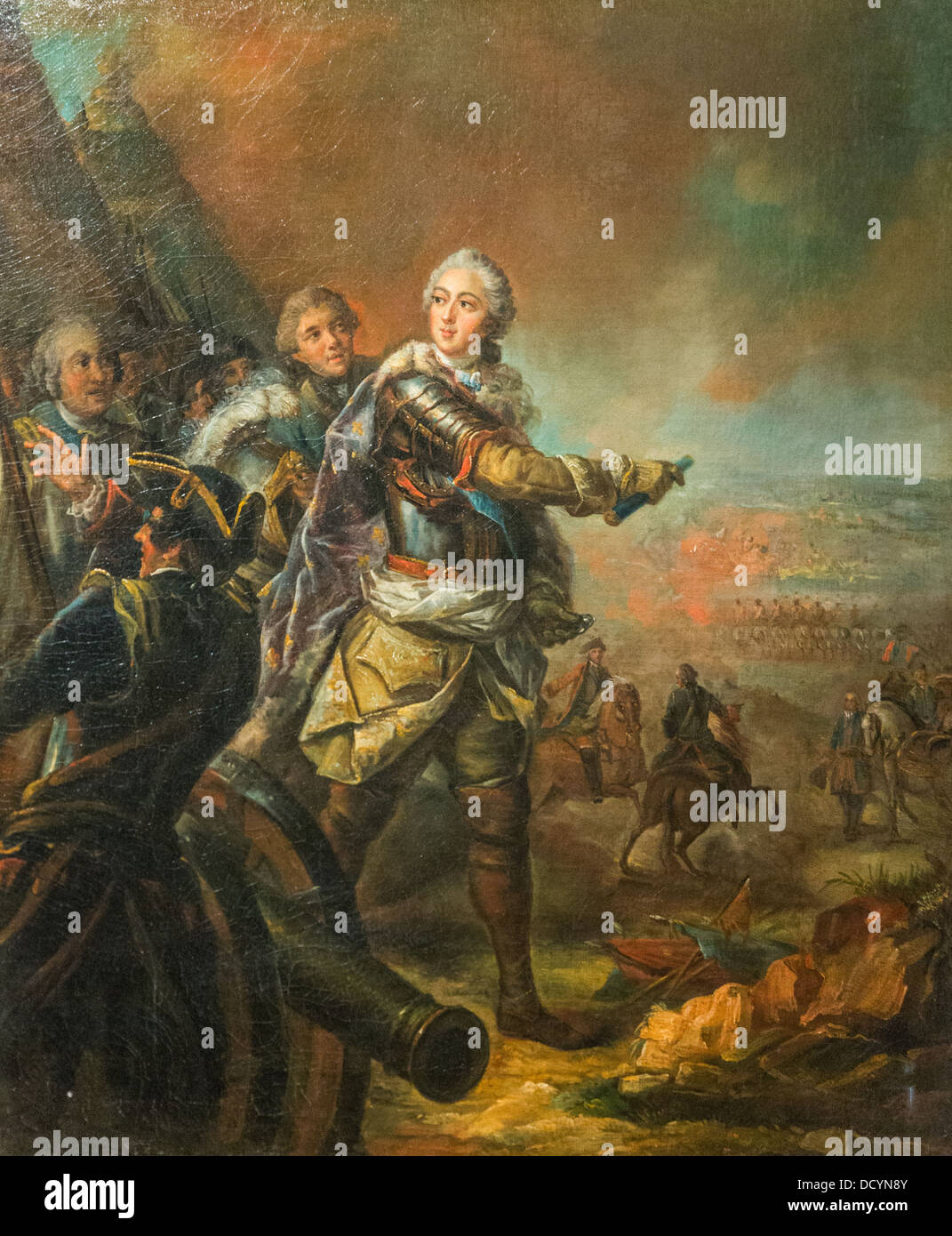 18e siècle - Louis XV sur campagne - 1745 Anonyme - Musée de l'armée - Hôtel National des Invalides huile sur toile Banque D'Images