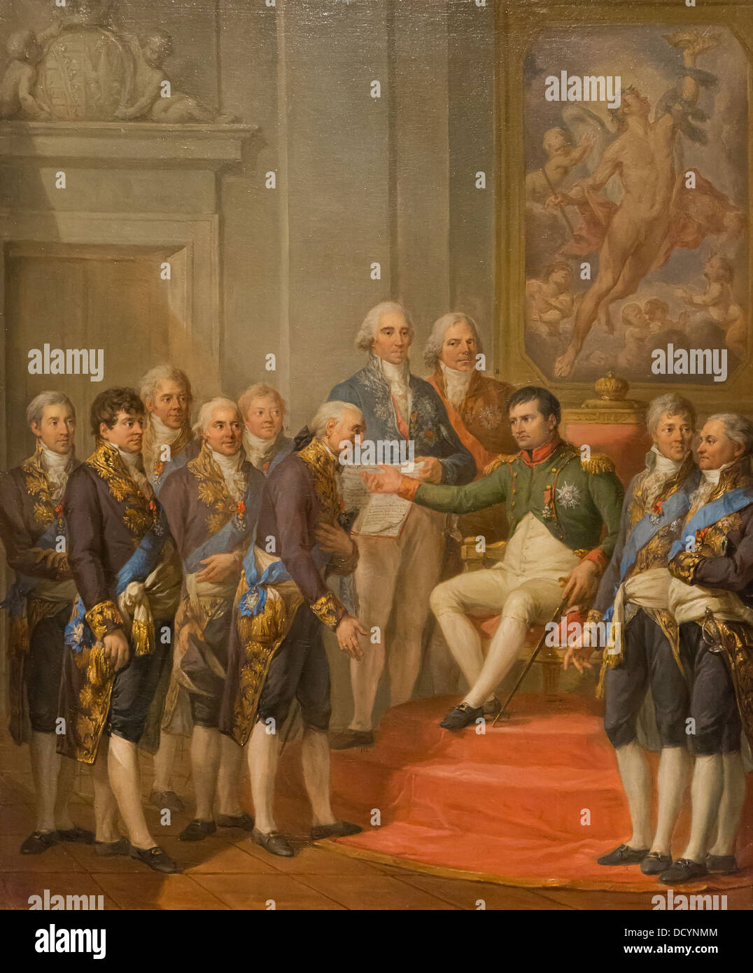 19e siècle - donne à Napoléon le roi de Saxe, la constitution du Duché de Varsovie, à la Dresden - Anonyme (1807) Banque D'Images