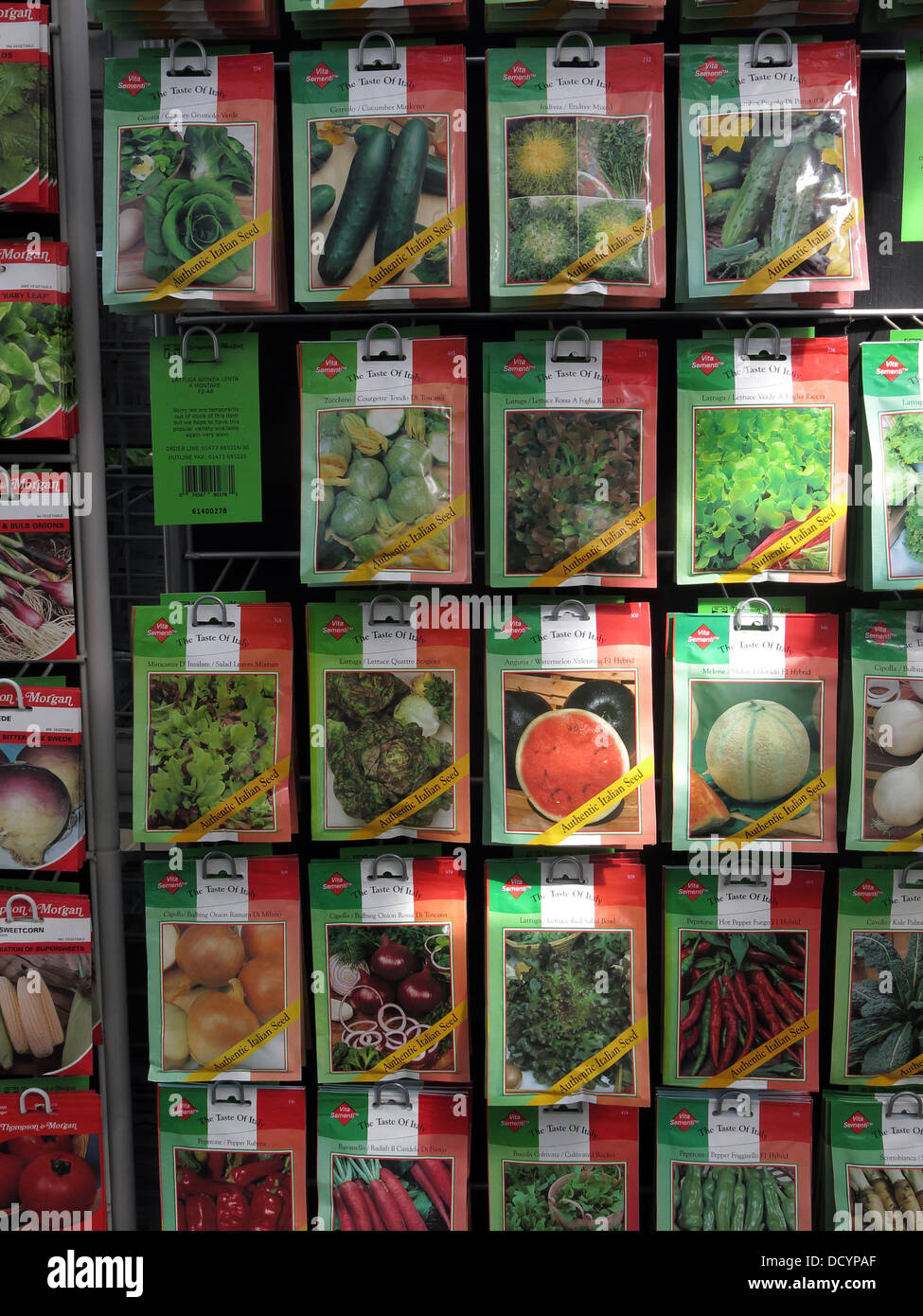 Vita Sementi allotissement jardin marque en paquets de graines jardin centre / supermarché, maintenant populaire encore e Grande-Bretagne Banque D'Images