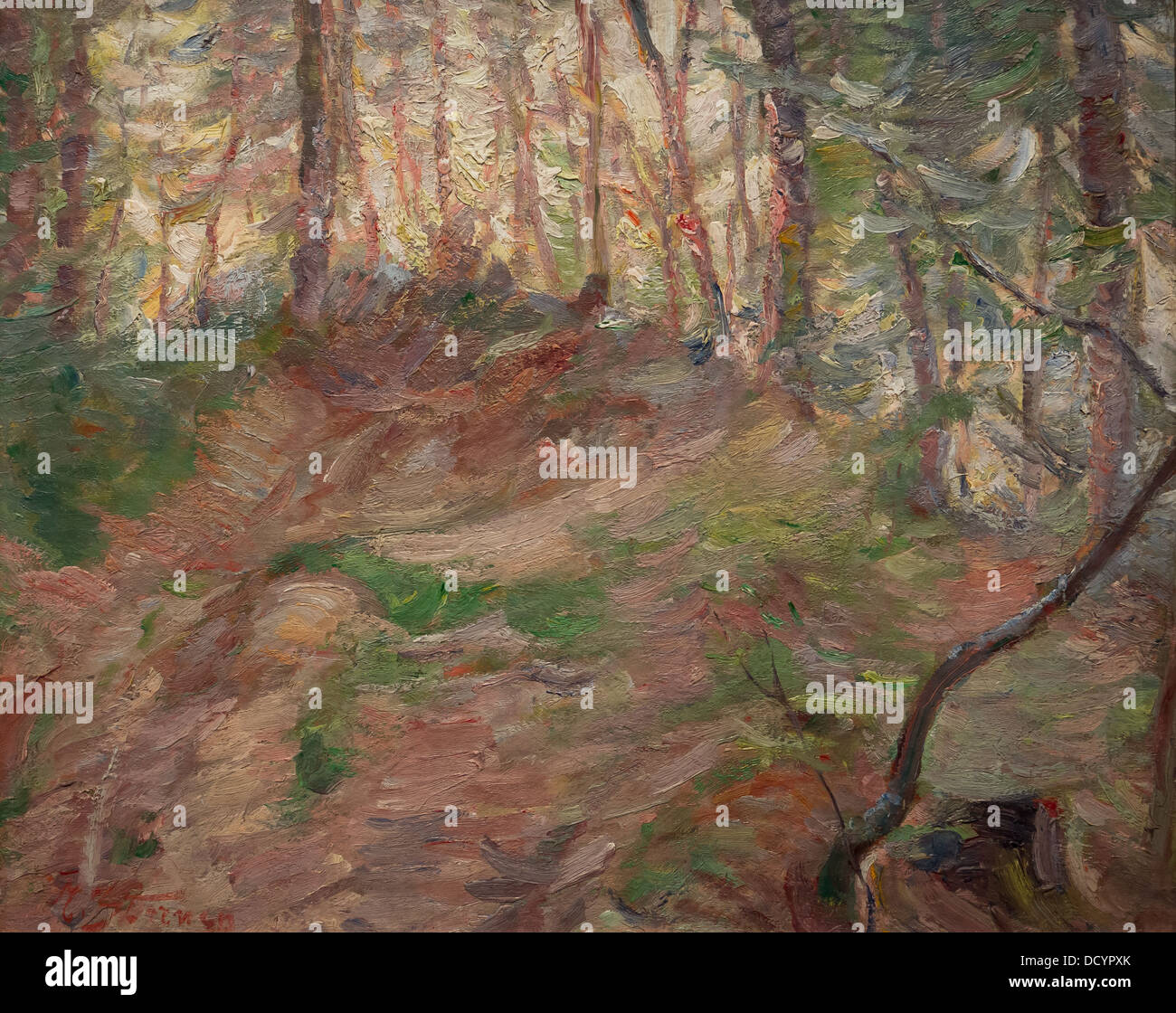 20e siècle - à la lisière de la forêt - Matej Sternen (1905) huile sur toile Banque D'Images