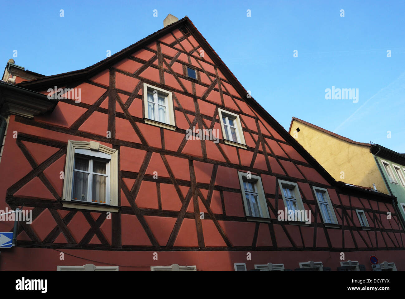 L'architecture à colombages de style local, Bamberg, Bavière, Allemagne, Europe. Banque D'Images
