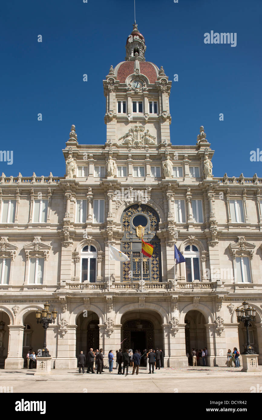 PALACIO MUNICIPAL DE VILLE PLAZA MARIA PITA LA COROGNE Galice Espagne Banque D'Images