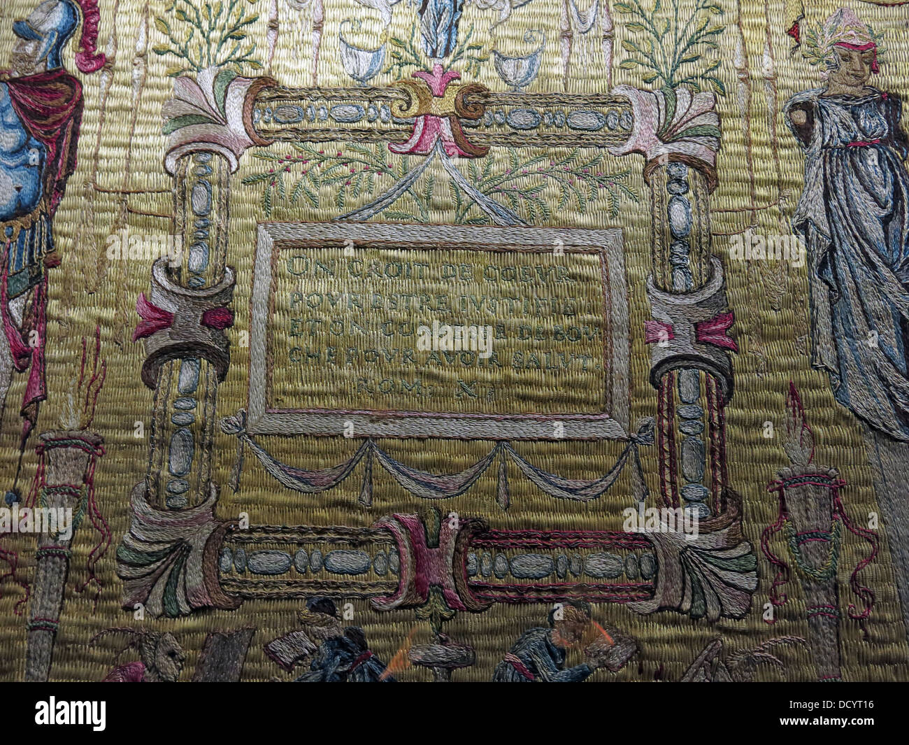 Tapisserie ecclésiastique Manoir de Waddesdon NT, Buckinghamshire, England, UK Banque D'Images