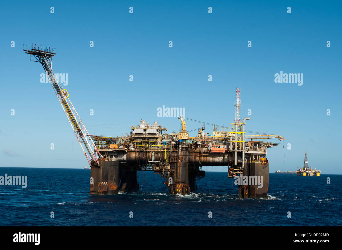 P XXVII plate-forme pétrolière au large du bassin de Campos, Rio de Janeiro, Brésil, travaillant pour Petrobras. Banque D'Images