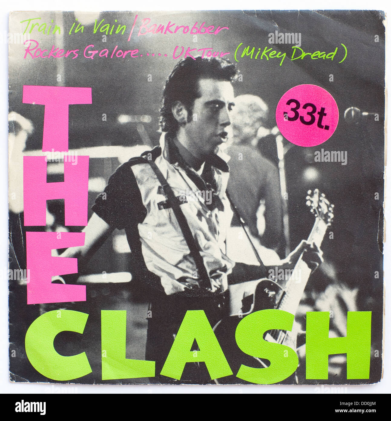 The Clash - train in vain/Bankrobber 1980 image couverture EP Sur CBS - usage éditorial uniquement Banque D'Images