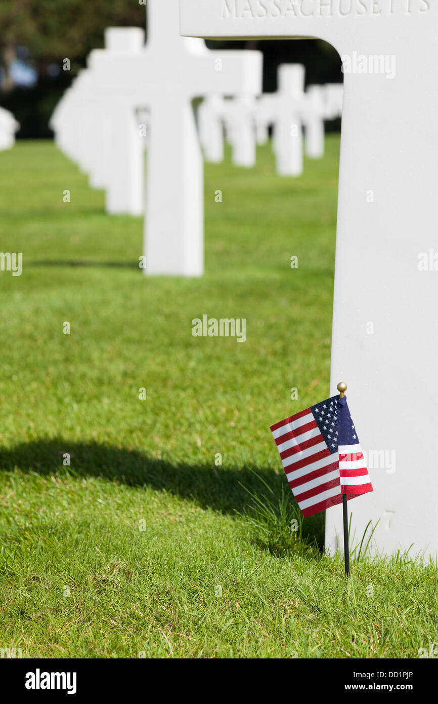 Cimetière Américain, Colleville-sur-Mer, Normandie, France Banque D'Images