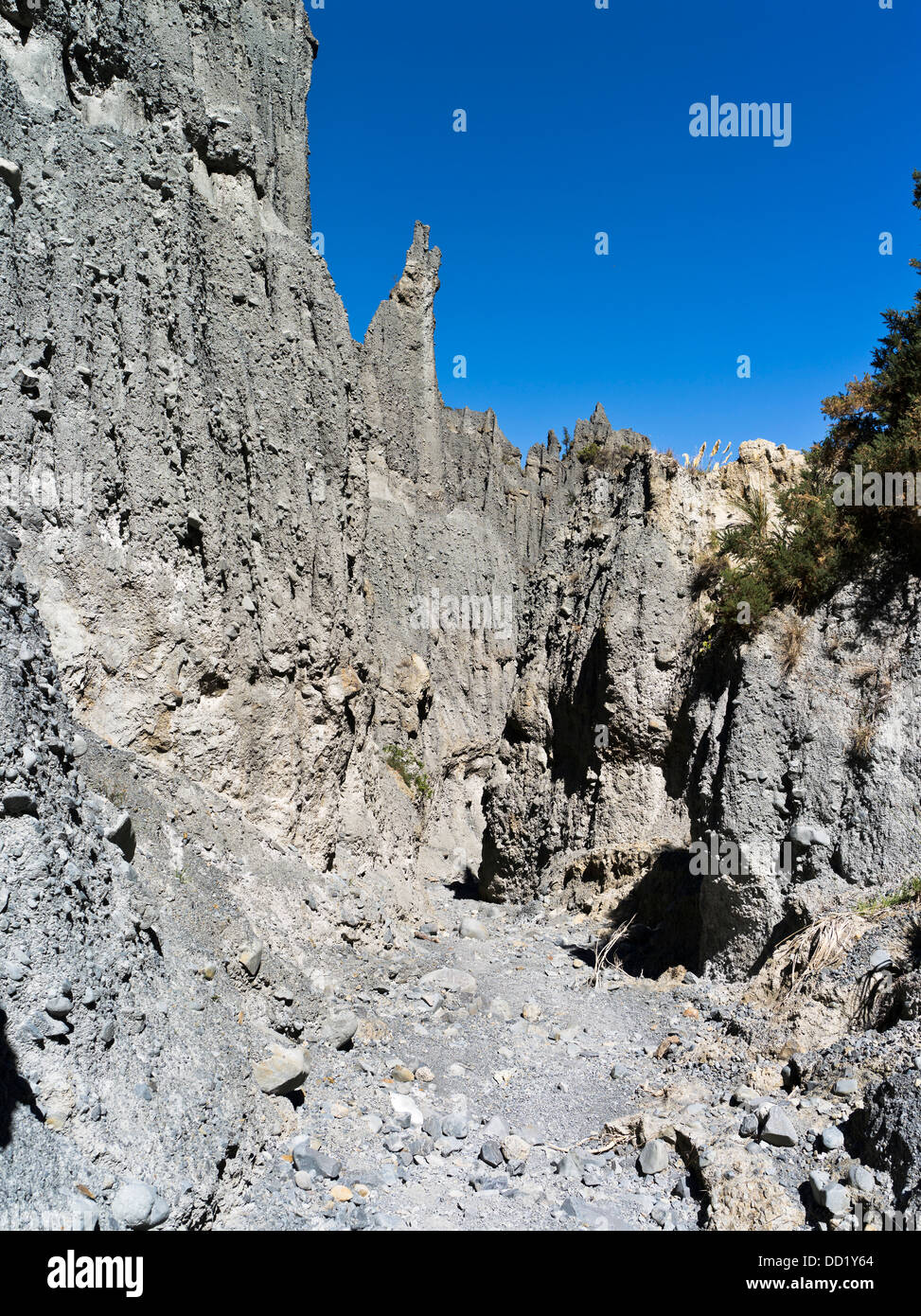 dh Putangrua Pinnacles WAIRARARAPA NOUVELLE-ZÉLANDE formation géologique de roche piliers de terre Aorangi Ranges falaises de vallée érosion Banque D'Images