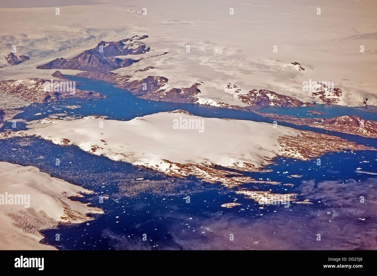Vue aérienne de la glace du Groenland Banque D'Images