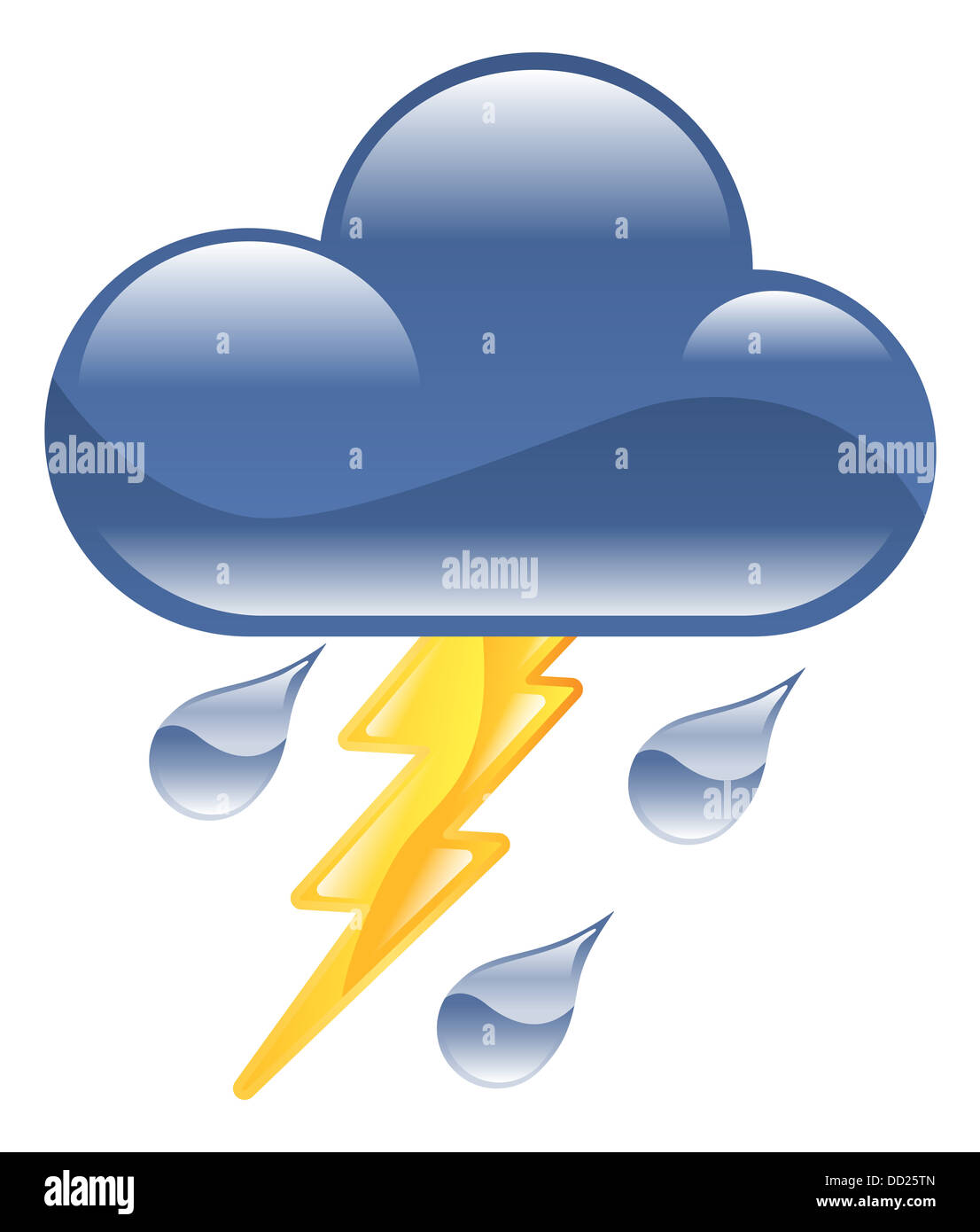 Icône Météo clipart lightning thunder storm illustration Banque D'Images