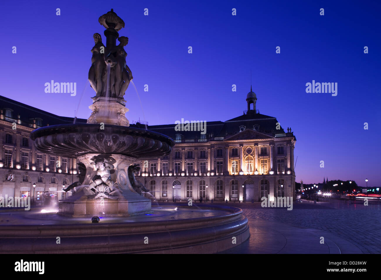 Fontaine des trois Grâces PLACE DE LA BOURSE BORDEAUX GIRONDE AQUITAINE FRANCE Banque D'Images