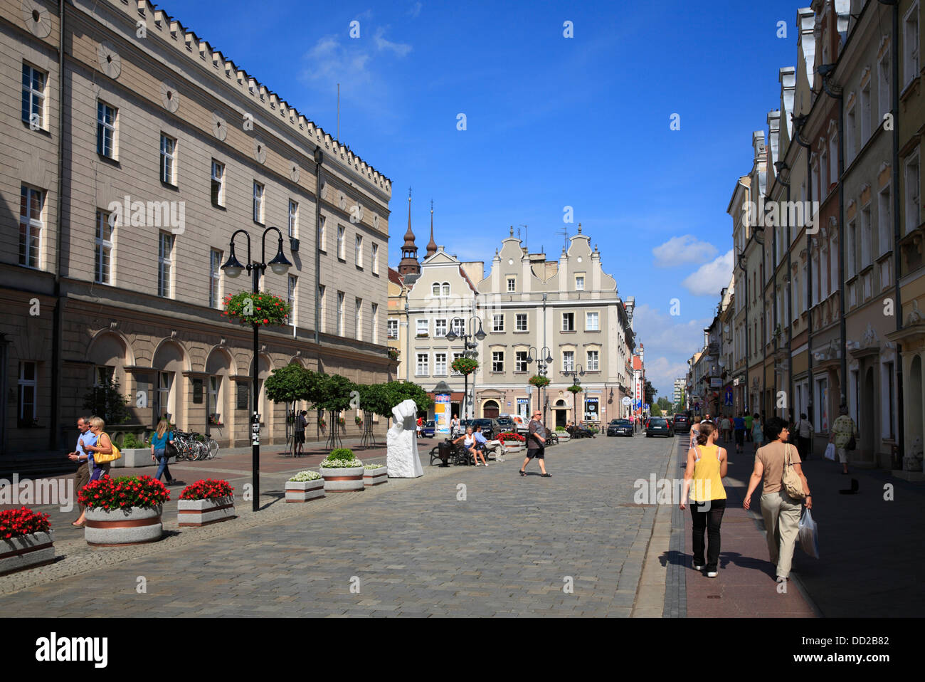 Maisons à Rynek, Opole, Silésie, Pologne Banque D'Images