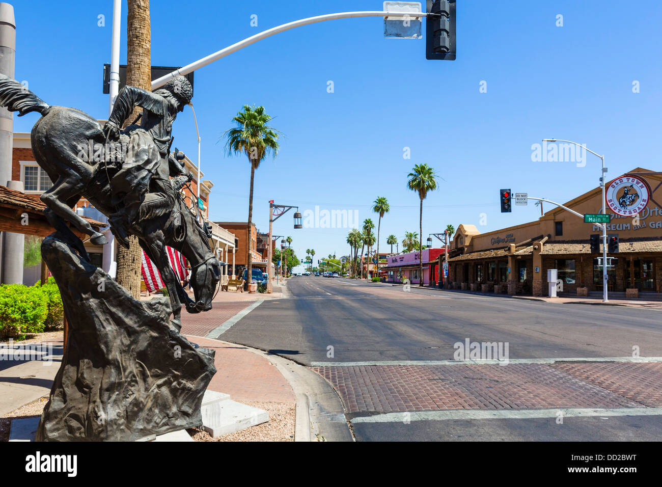Statue sur N Scottsdale Rd, dans la vieille ville de Scottsdale, Arizona, USA Banque D'Images