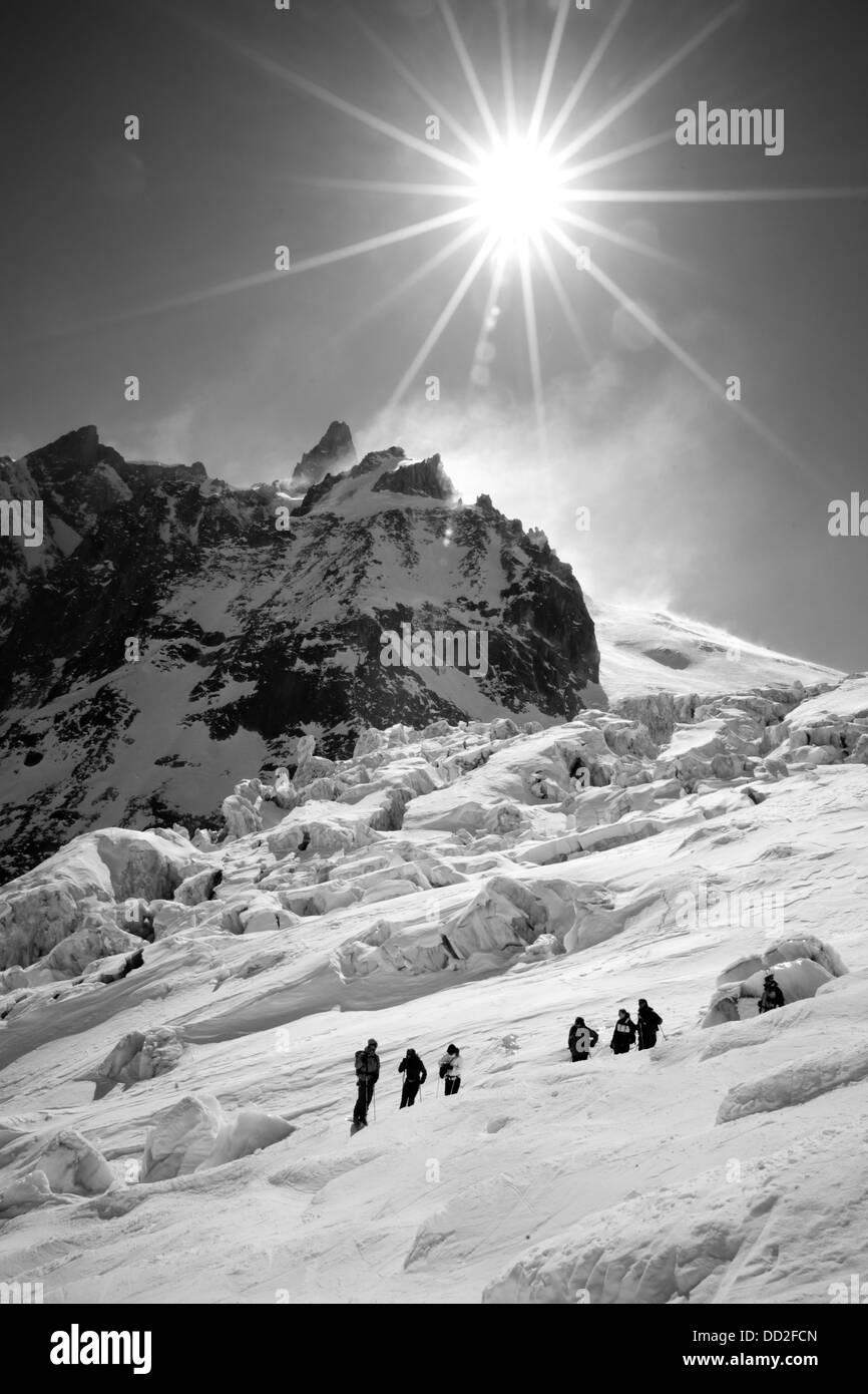 Photo Ancienne Alpiniste Glacier Blanc – Tirage Argentique Vintage – Vers 1910