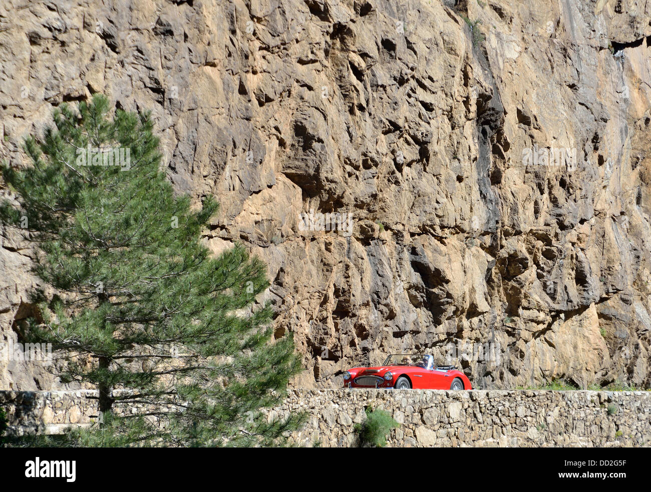 Paysage de montagne le long de Scala di Santa Regina road, Niolo, vallée de montagnes centrale, Corse, France Banque D'Images