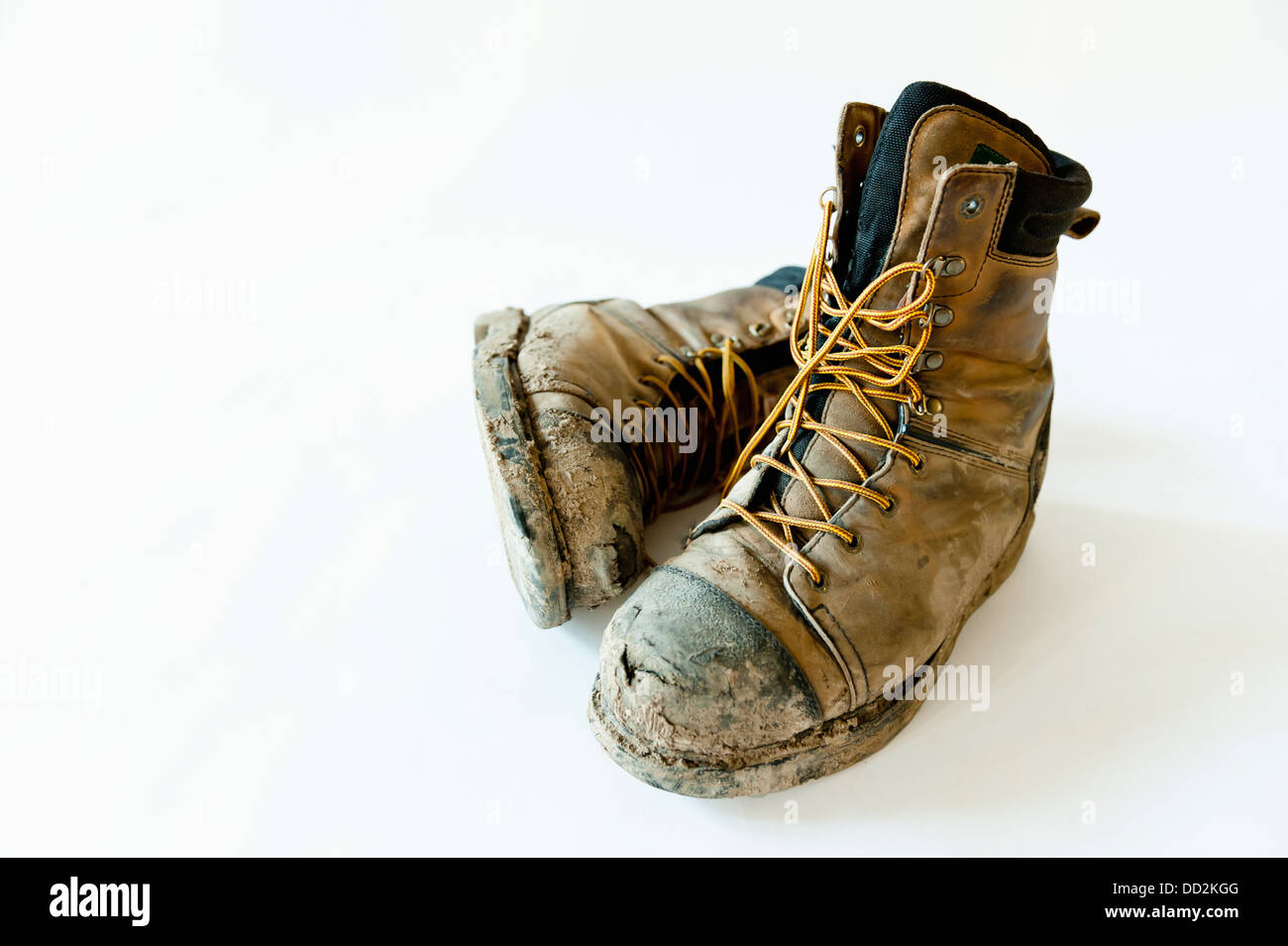 Sale et cassé dans la construction des bottes de travail ; Edmonton,  Alberta, Canada Photo Stock - Alamy