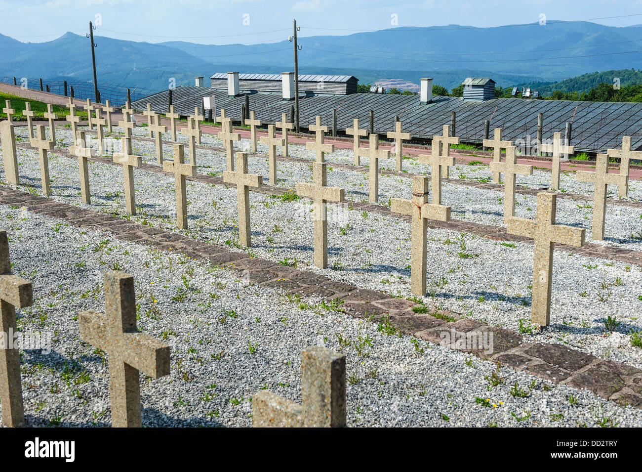 Tombes de certaines des 17 000 personnes qui sont mortes à l'Natzweiler-Struthof camp de concentration allemand situé dans les Vosges Banque D'Images