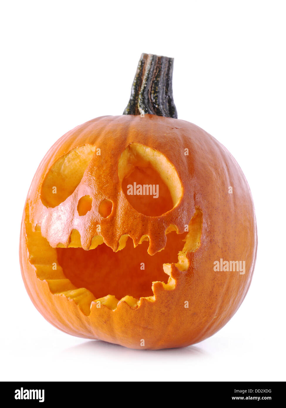 Jack-o-lantern pumpkin sur fond blanc Banque D'Images