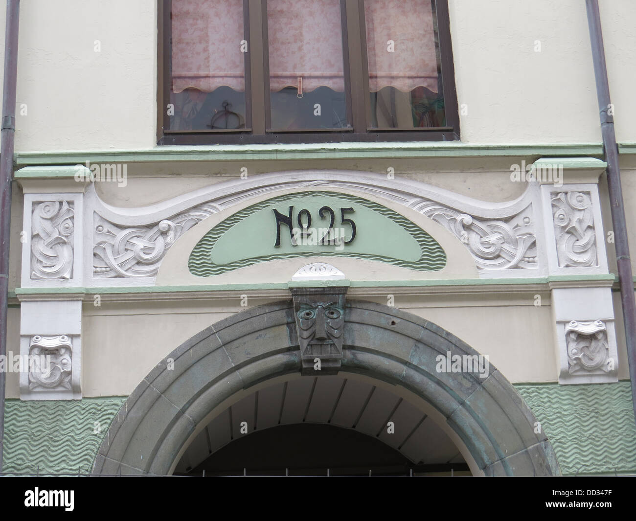 La Norvège Alesund bâtiments Art Nouveau sur Kongensgate. Photo Tony Gale Banque D'Images