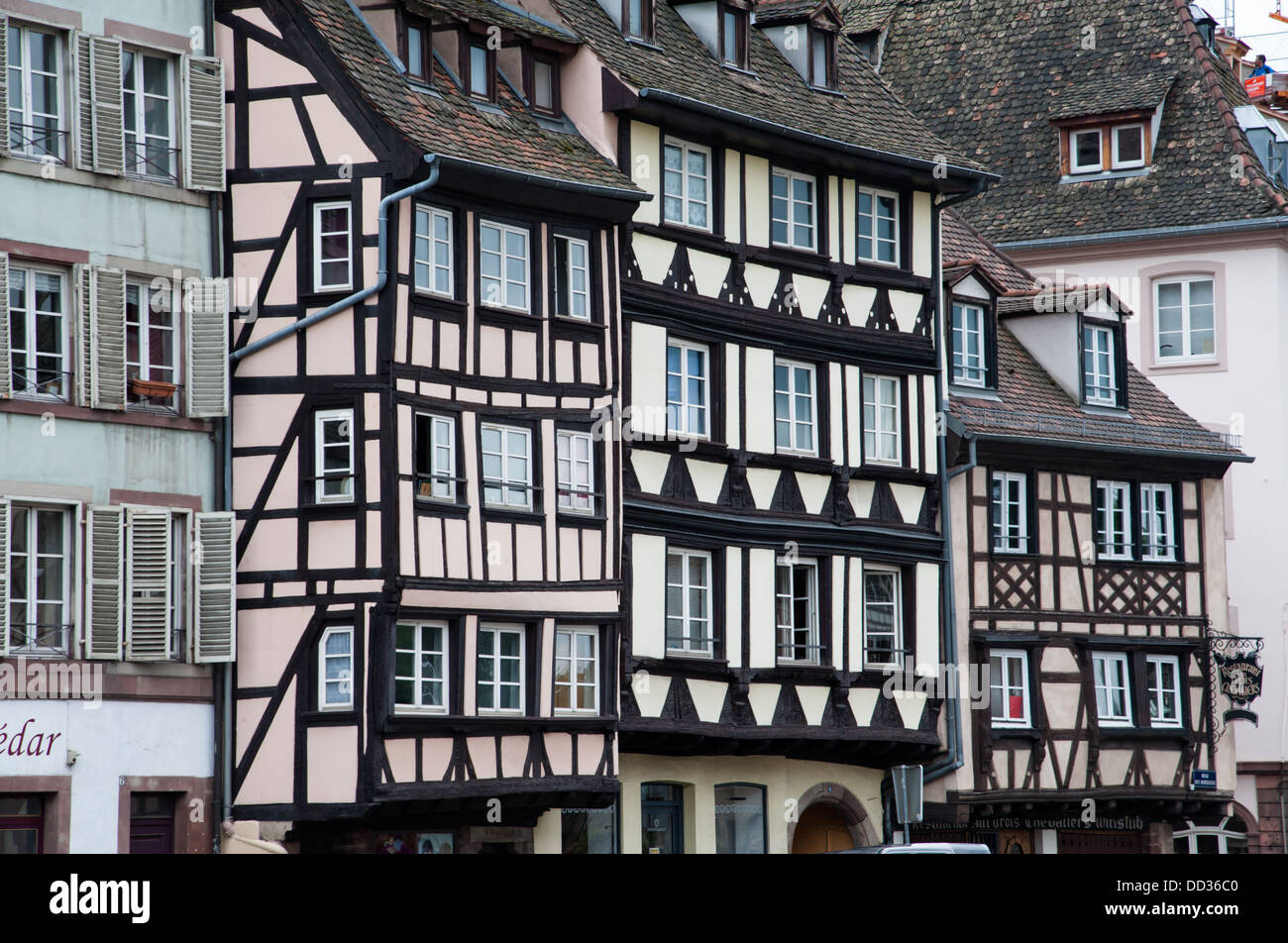 Post and Beam typique de l'architecture, Strasbourg, France. Banque D'Images