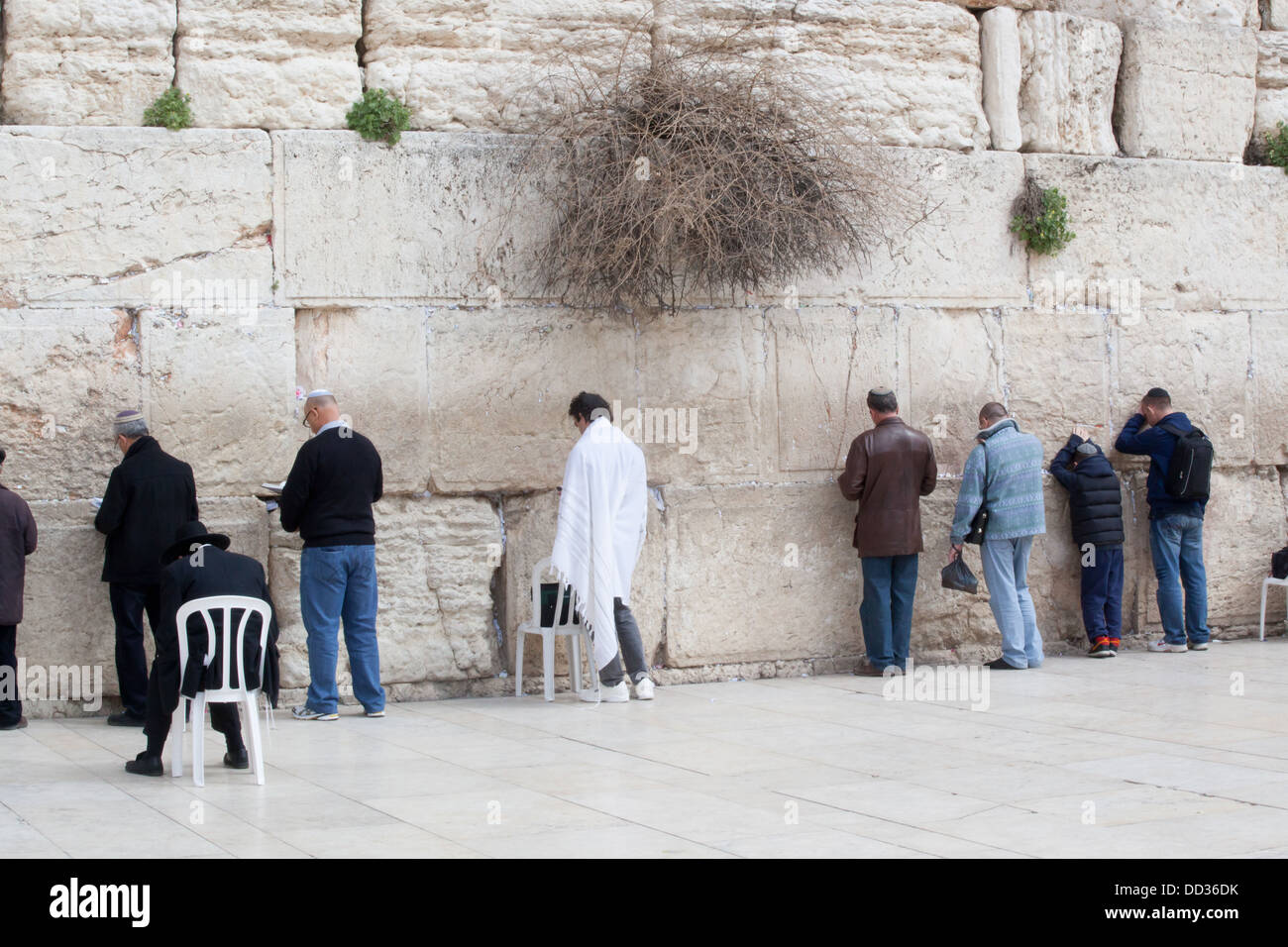 Mur des lamentations à Jérusalem, vers février 2013. Le reste de l'ancien Temple et lieu de prière Banque D'Images