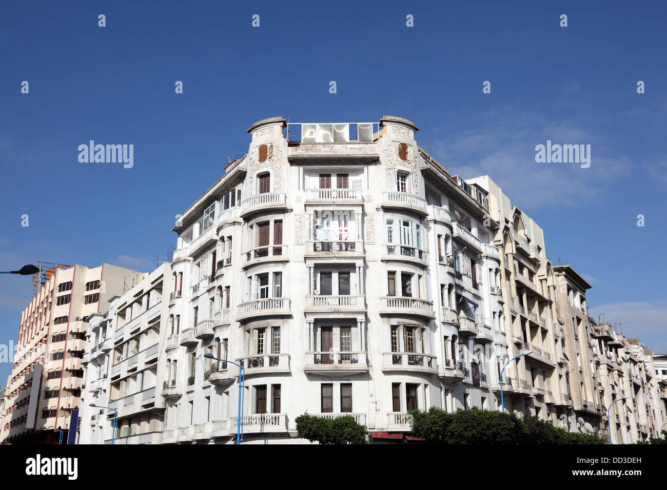 L'architecture Art déco dans la ville de Casablanca, Maroc Banque D'Images