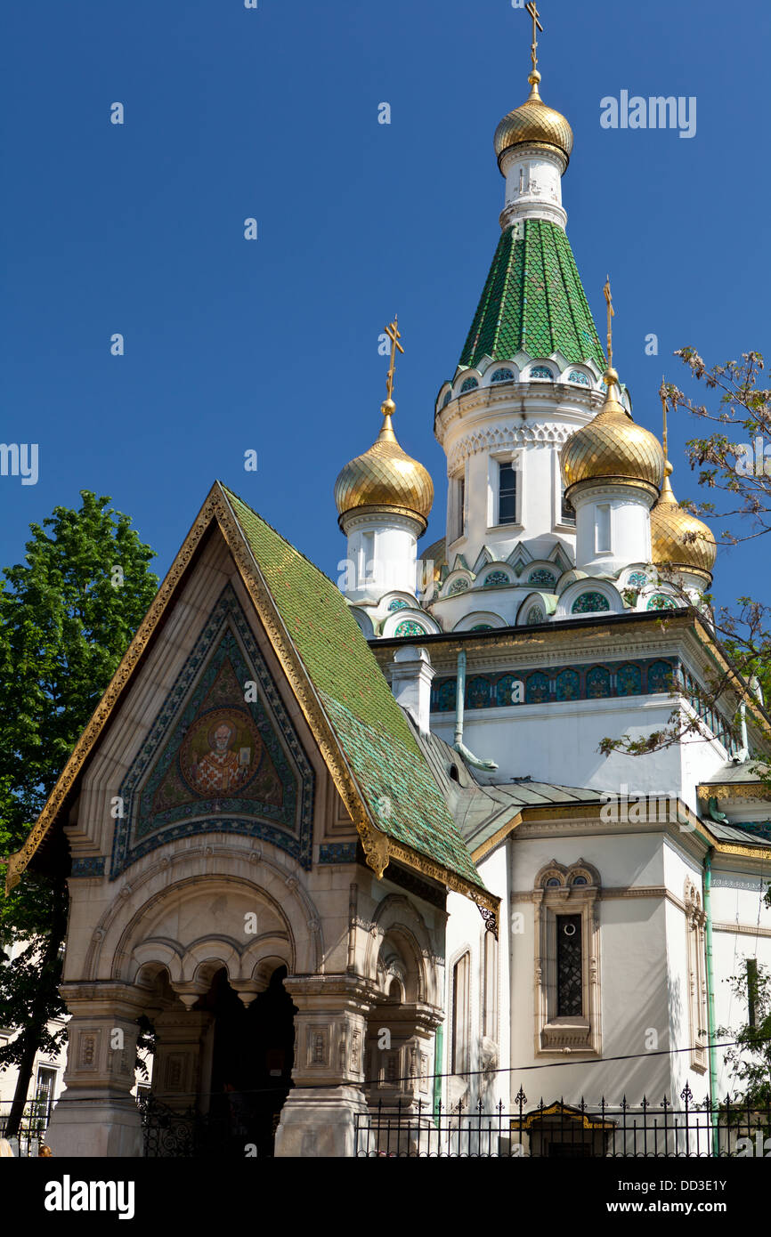 L'église russe de Sofia dans la capitale de Sofia, Bulgarie. Banque D'Images