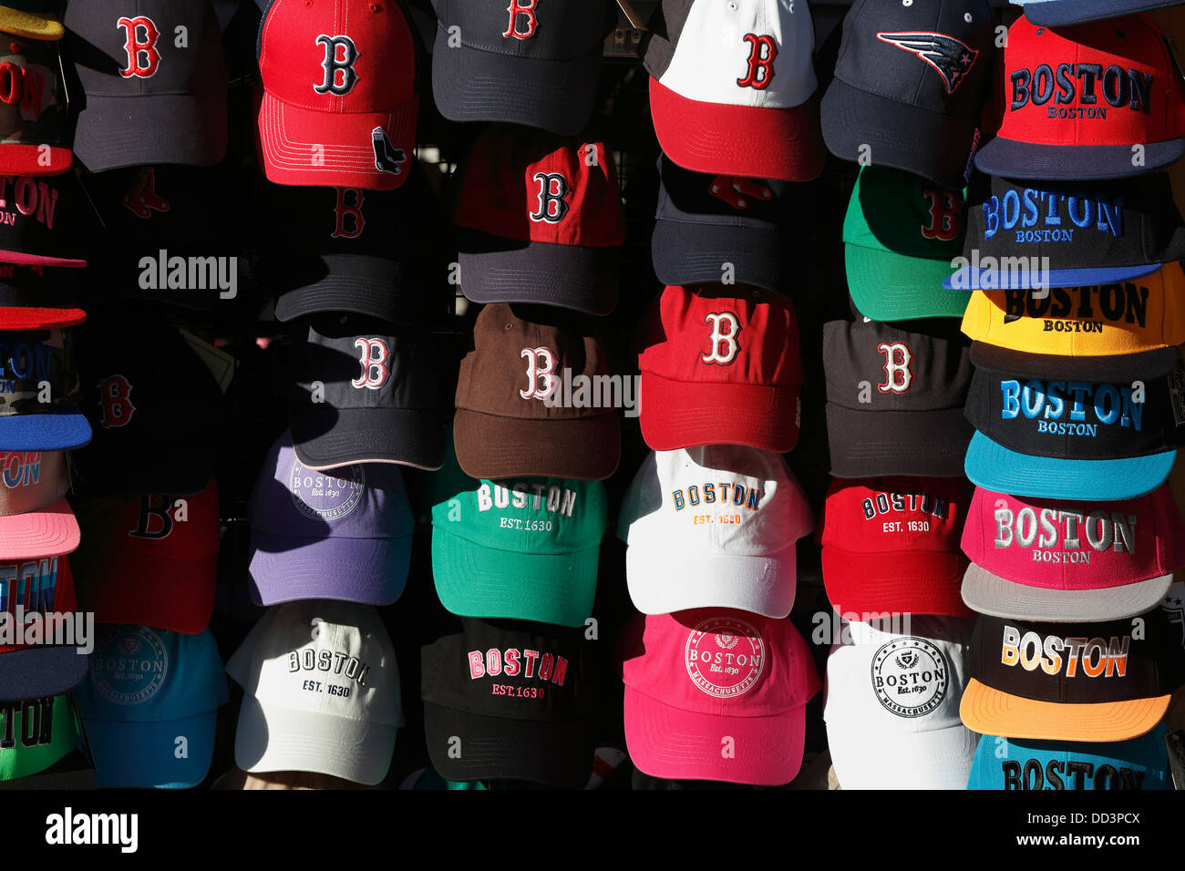 Les casquettes de baseball de Boston Banque D'Images