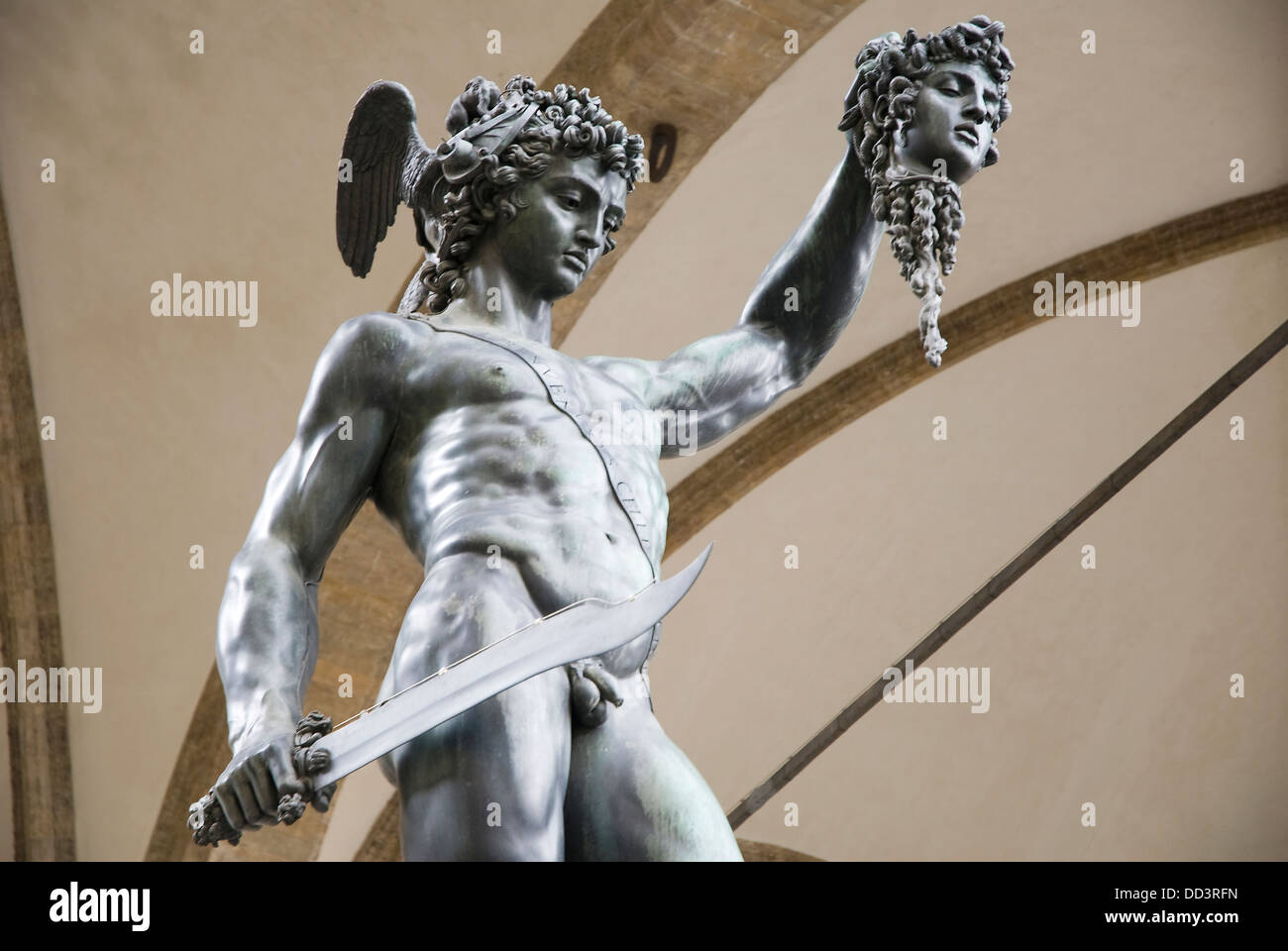 Persée avec la tête de Méduse par Benvenuto Cellini à Loggia dei Lanzi, Florence Banque D'Images